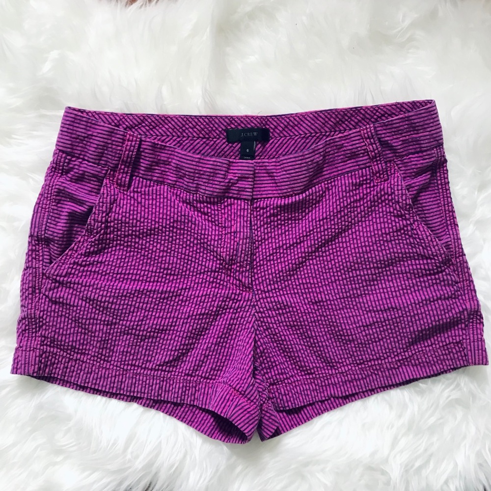 J.Crew Pink and Purple Seersucker Shorts